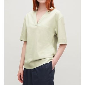 Cos SLIT-NECK JERSEY TOP